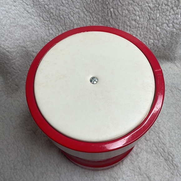 Vintage Red mid century, modern Kraftware Faux Leather Ice Bucket Reto Red - Picture 11 of 14